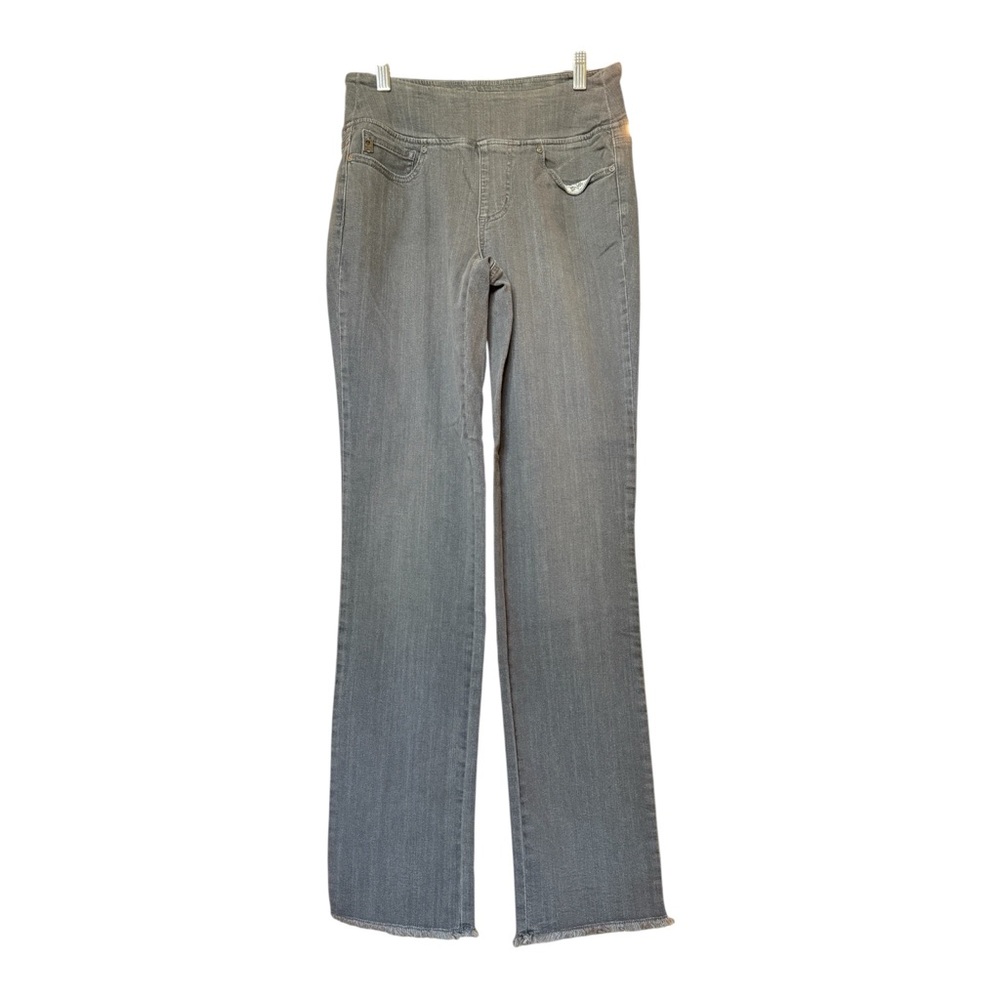 Stylish Gray Women's Straight Leg Stretch Jeans